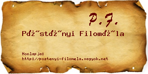 Pöstényi Filoméla névjegykártya
